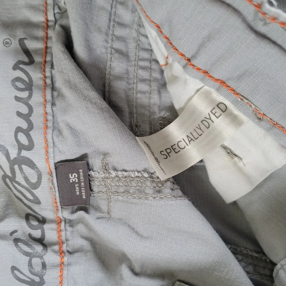 Eddie Bauer Cargo Shorts Mens 35 Rip Stop Specially Dyed Gray Cotton - Picture 4 of 9